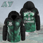 Saskatchewan Roughriders 2025 Grey Cup Champions Thickened Down Hooded Jacket – HOATT14833