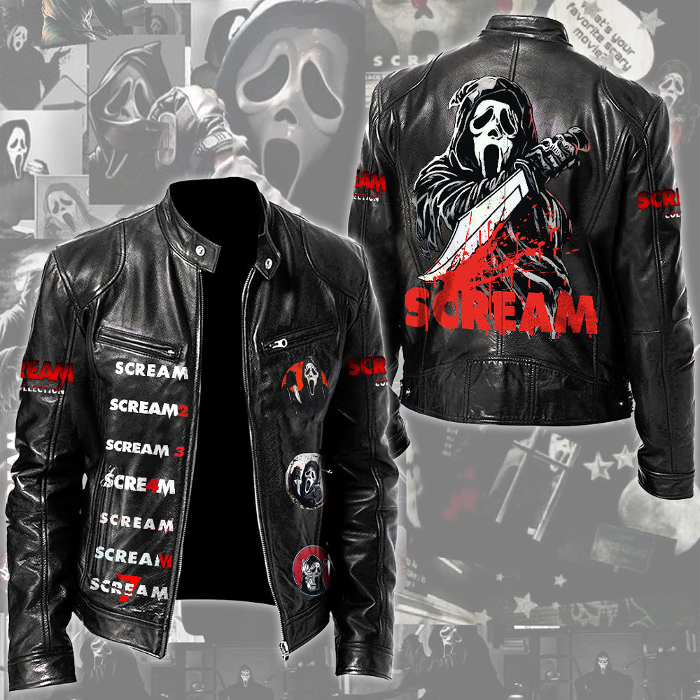 Scream Motorcycle Leather Jacket – TMTHU4030