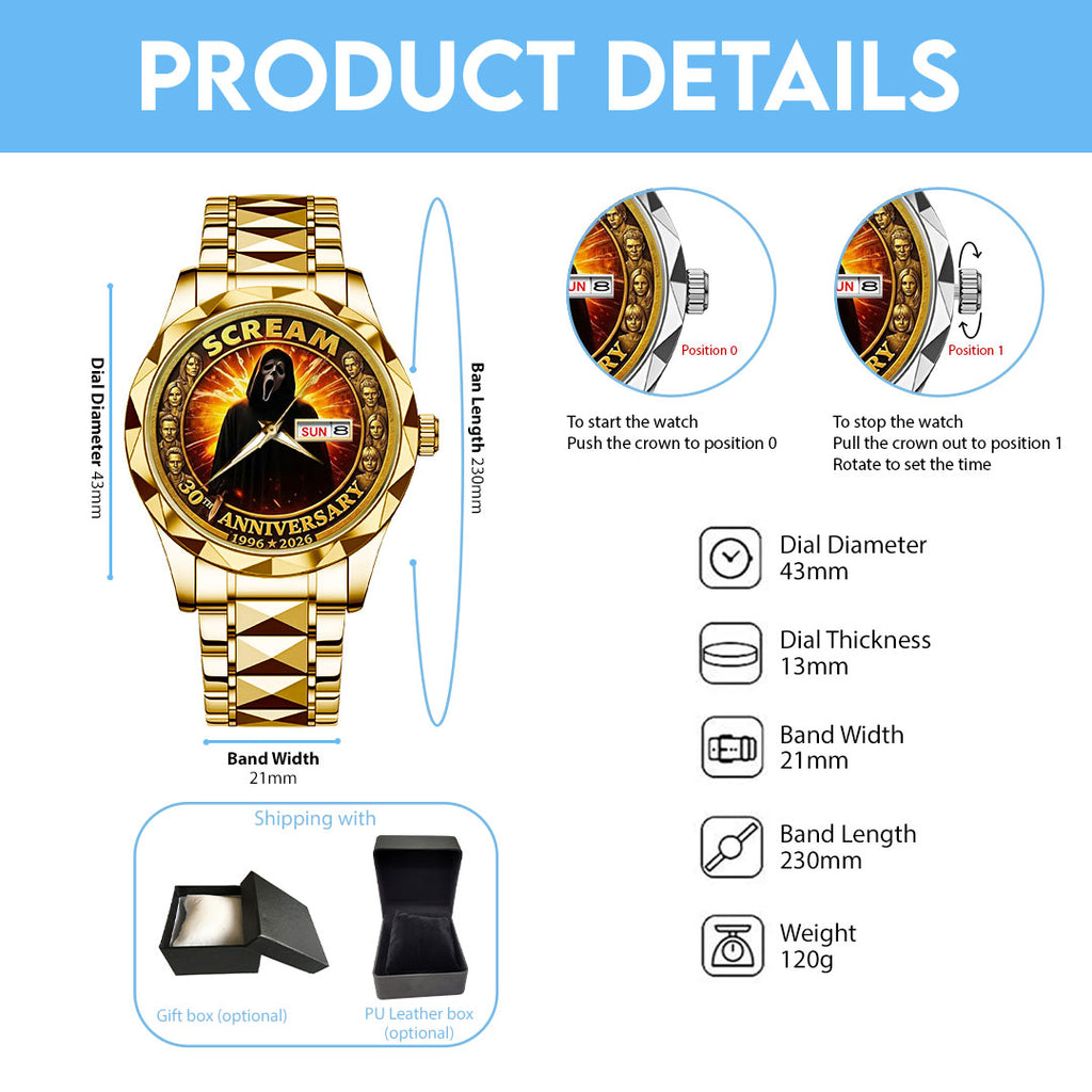 Scream 30th Anniversary Alloy Luxury Quartz Watch – TMTHU3963