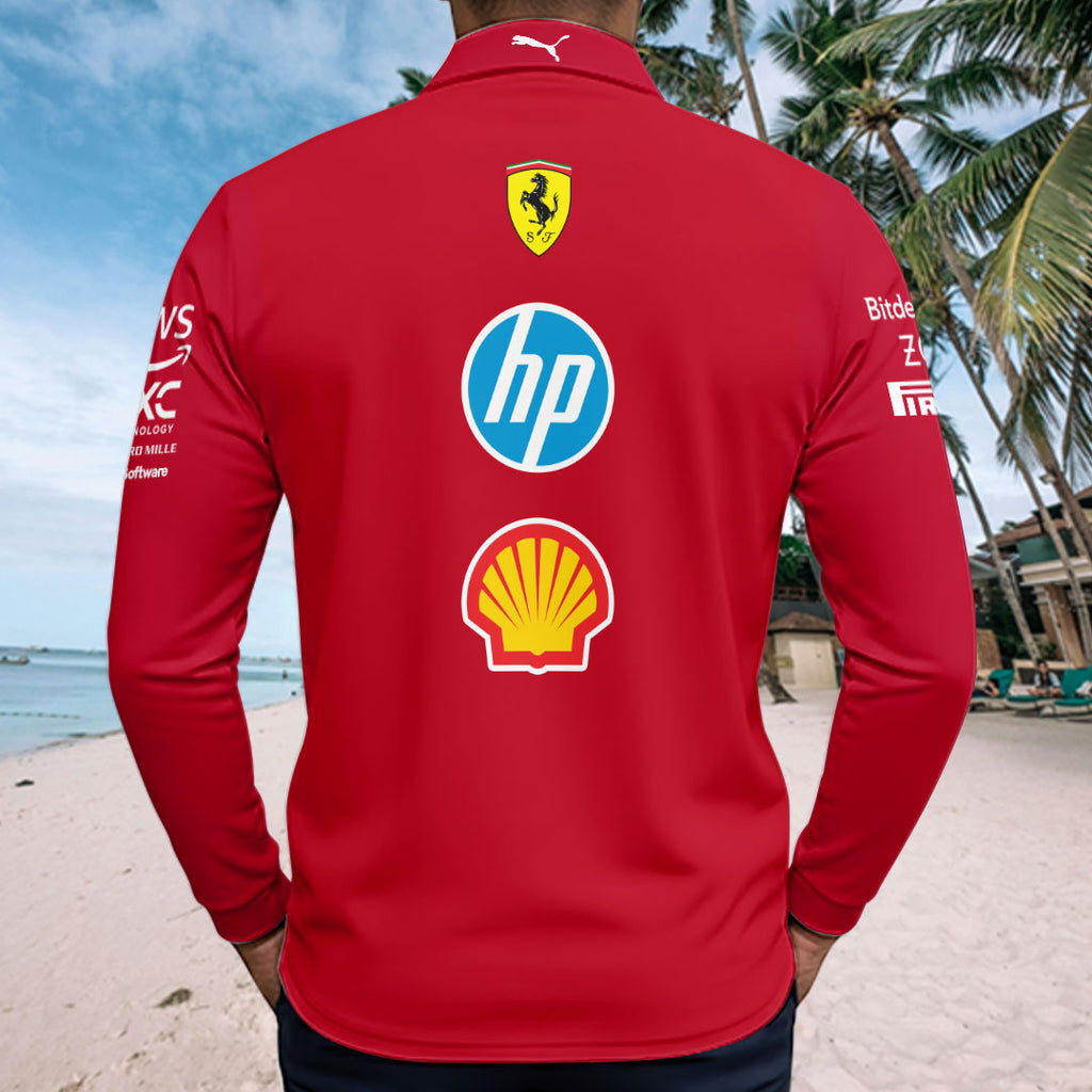 Scuderia Ferrari 2025 Zip Polo Shirt – GNE4820