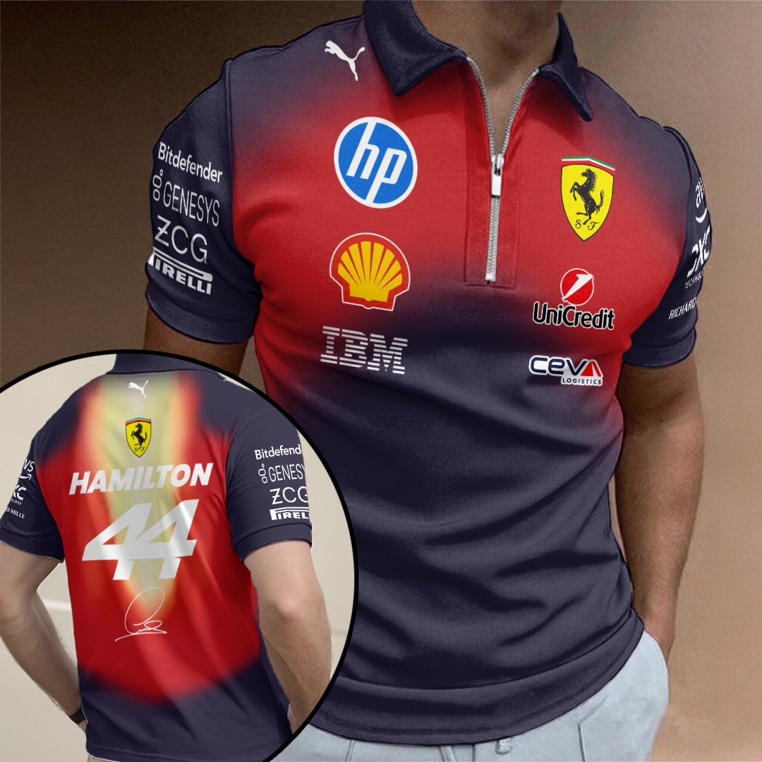Scuderia Ferrari F1 Team x Lewis Hamilton 2026 Zip Polo Shirt – TANTN22477