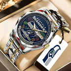 Seattle Seahawks 2025 NFC Champions Alloy Luxury Quartz Watch – TANTN20676