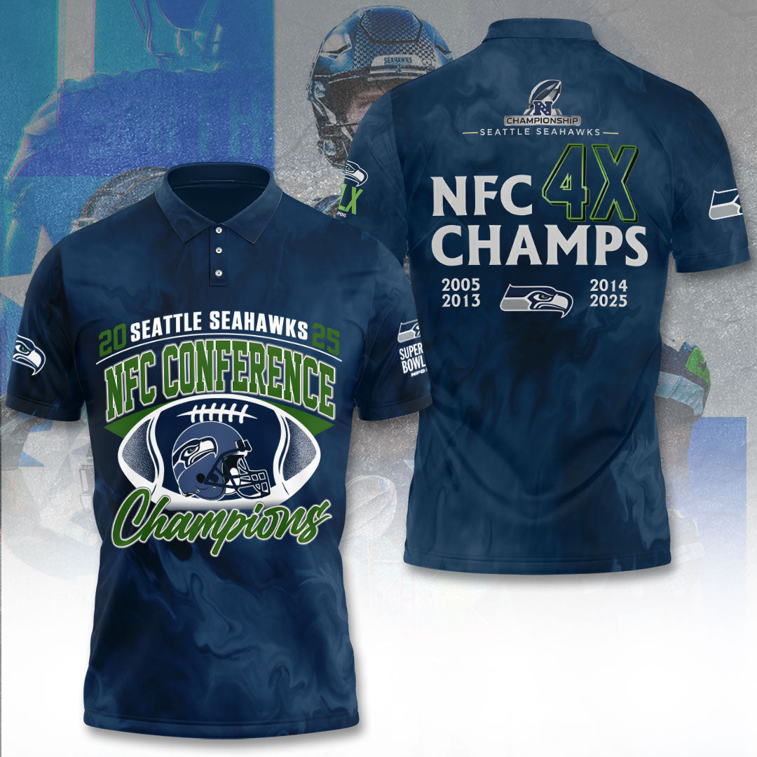Seattle Seahawks 2025 NFC Champions 3D Apparel – TANTN20660