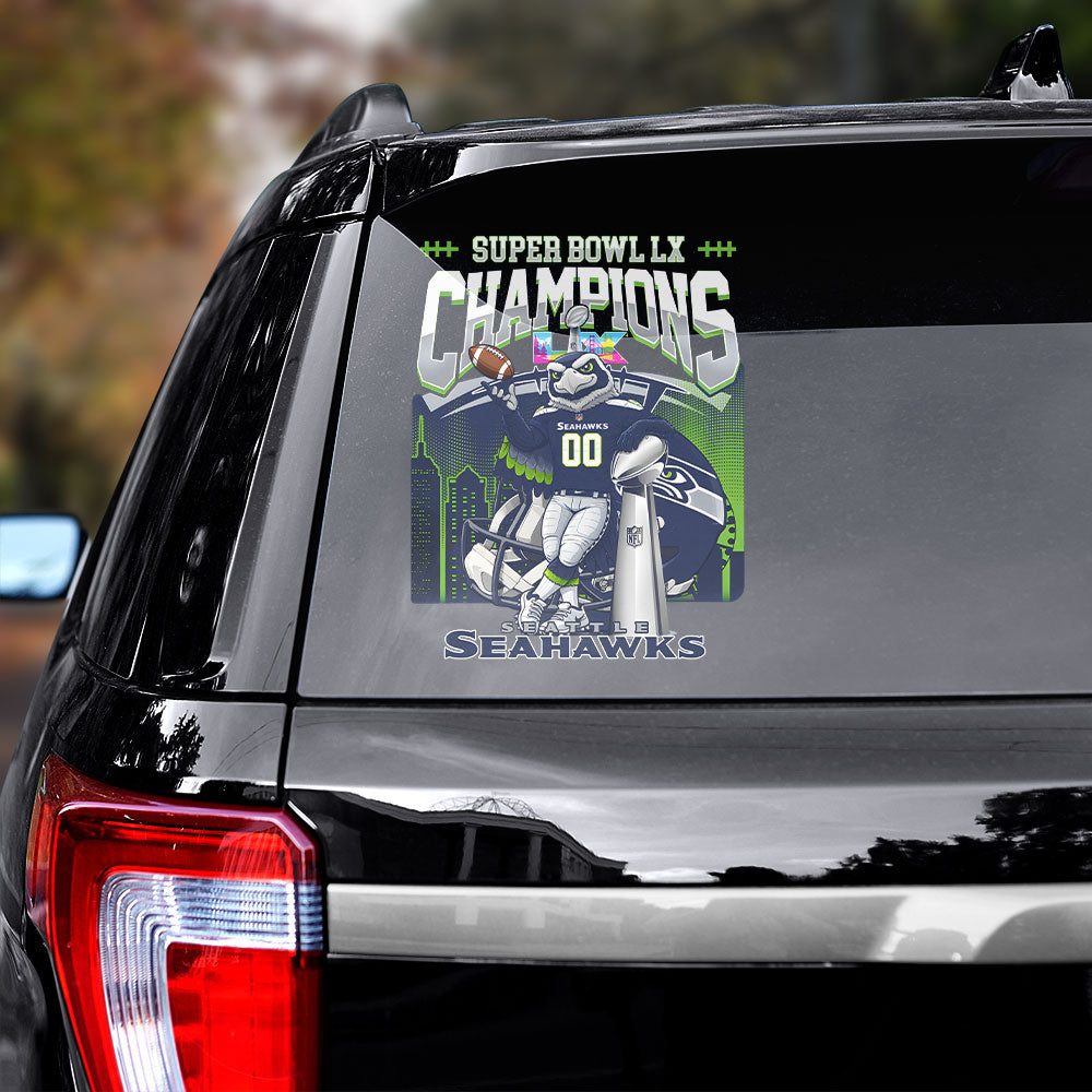 Seattle Seahawks 2025 Super Bowl LX Champions 3D Car Sticker – TANTN21143