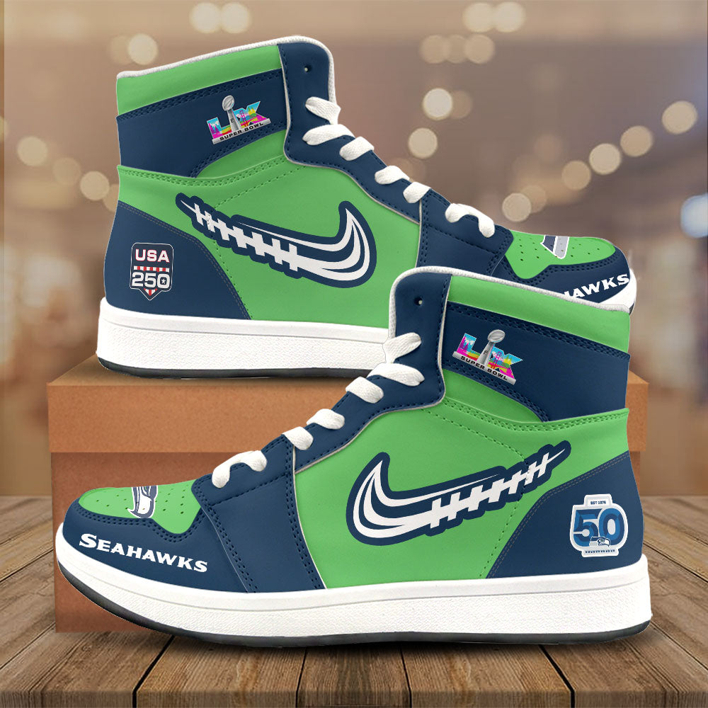 Seattle Seahawks 2025 Super Bowl LX Champions AJ1 Sneaker – TMTHU3982