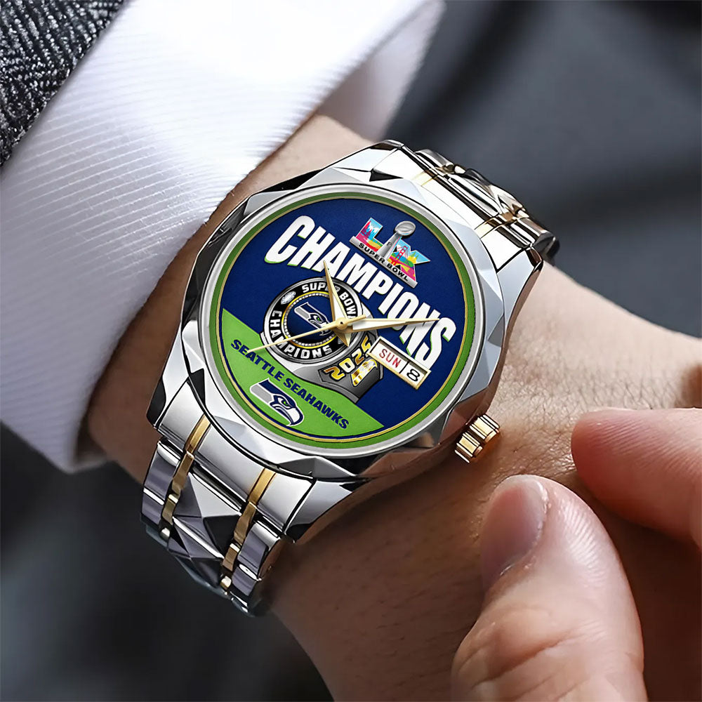 Seattle Seahawks 2025 Super Bowl LX Champions Alloy Luxury Quartz Watch – TANTN21009