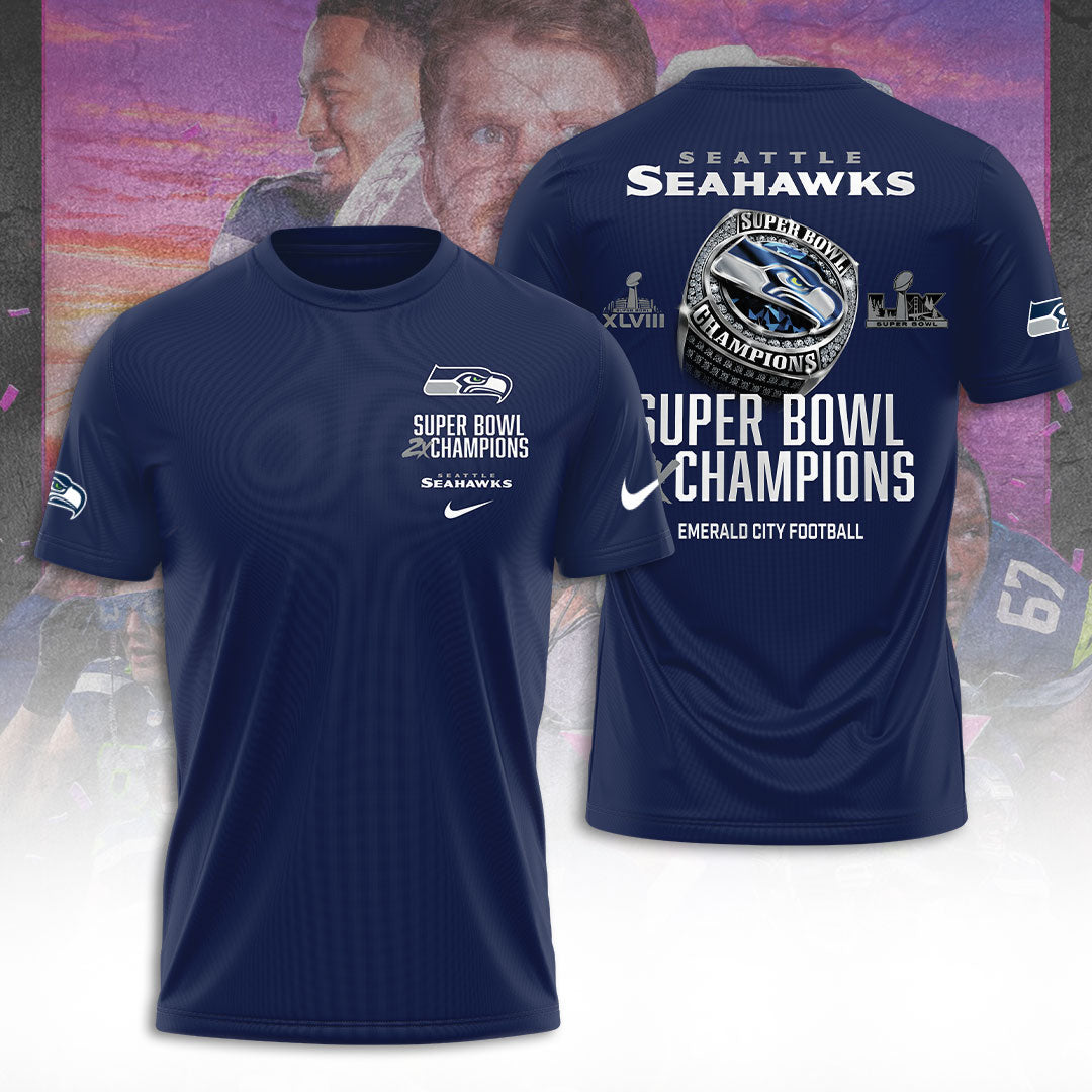 Seattle Seahawks 2025 Super Bowl LX Champions 3D Apparel – TANTN20995