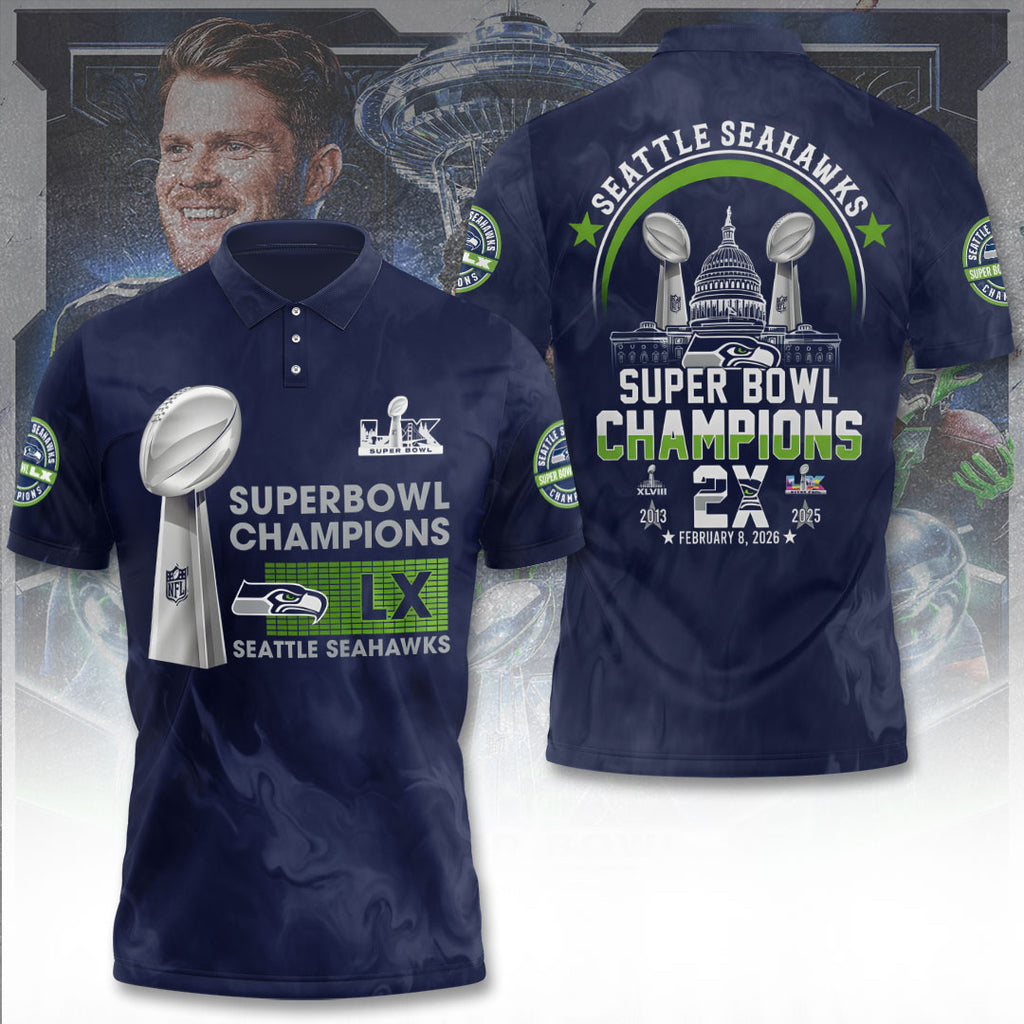 Seattle Seahawks 2025 Super Bowl LX Champions 3D Apparel – TANTN21019