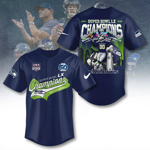 Seattle Seahawks 2025 Super Bowl LX Champions Baseball Jersey – TANTN21072