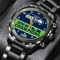 Seattle Seahawks 2025 Super Bowl LX Champions Black Stainless Steel Watch – TANTN20990
