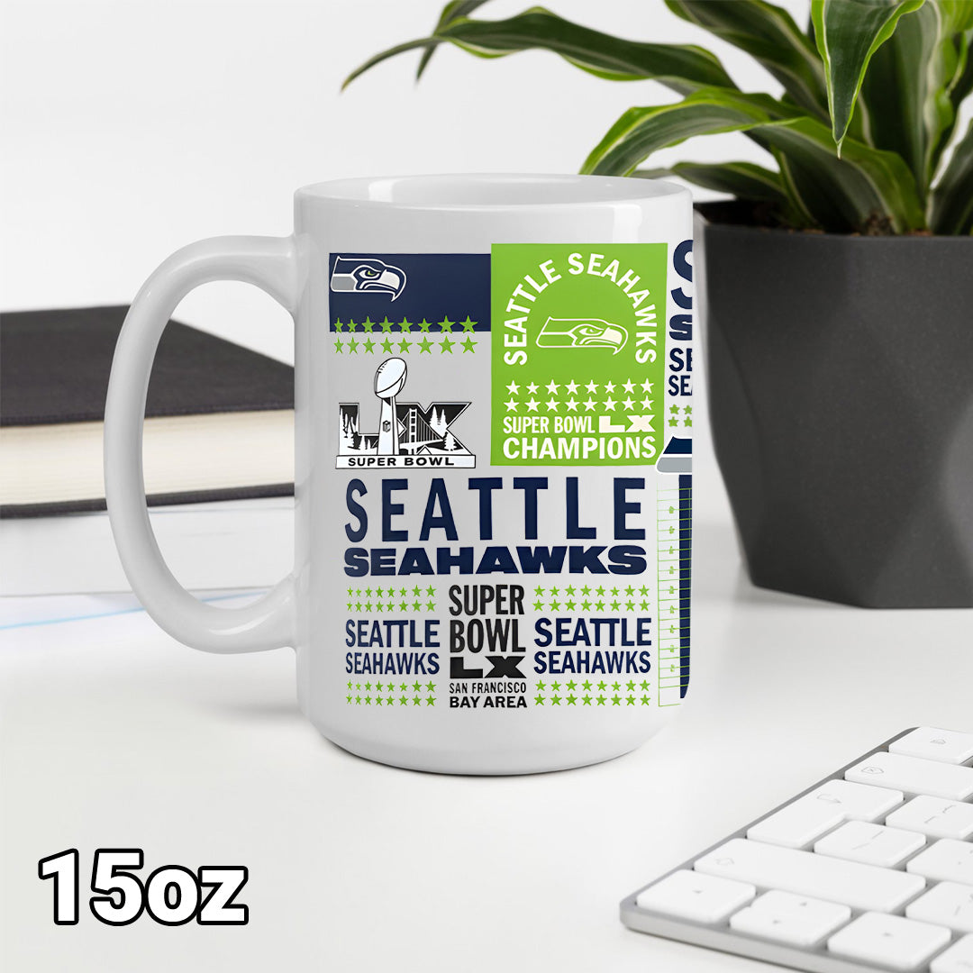 Seattle Seahawks 2025 Super Bowl LX Champions Ceramic Mug – TANTN20984
