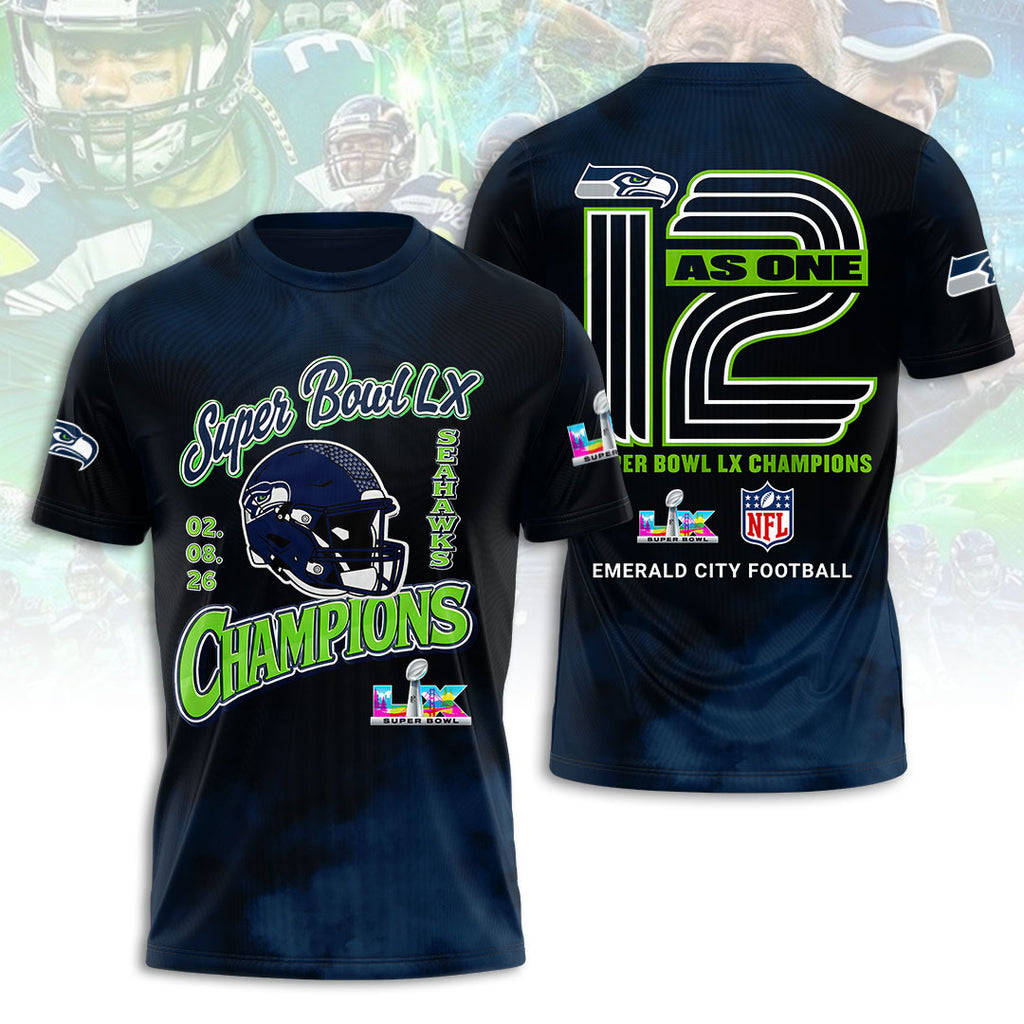 Seattle Seahawks 2025 Super Bowl LX Champions 3D Apparel – HOATT16340