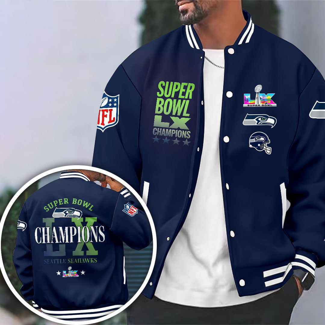 Seattle Seahawks 2025 Super Bowl LX Champions Varsity Jacket – HOATT16265