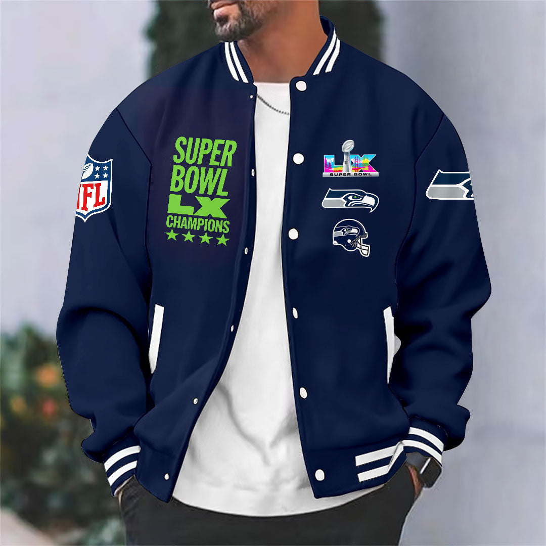 Seattle Seahawks 2025 Super Bowl LX Champions Varsity Jacket – HOATT16448