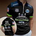 Seattle Seahawks 2025 Super Bowl LX Champions Zip Polo Shirt – TMTHU3993