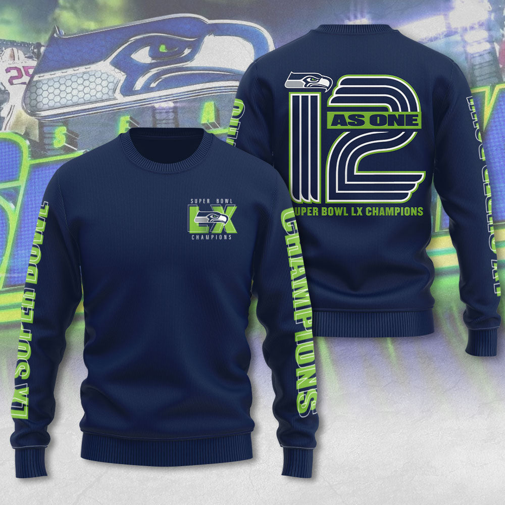 Seattle Seahawks Super Bowl LX Champions 3D Apparel – MAITM14766