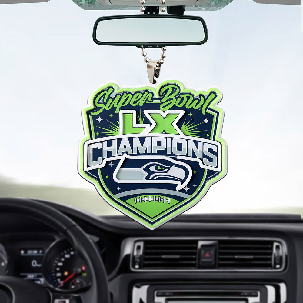 Seattle Seahawks Super Bowl LX Champions Custom shape 1-sided Acrylic Car Ornament – MAITM14830