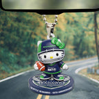 Seattle Seahawks x Hello Kitty Custom shape 2-sided Acrylic Car Ornament – TMTHU3278