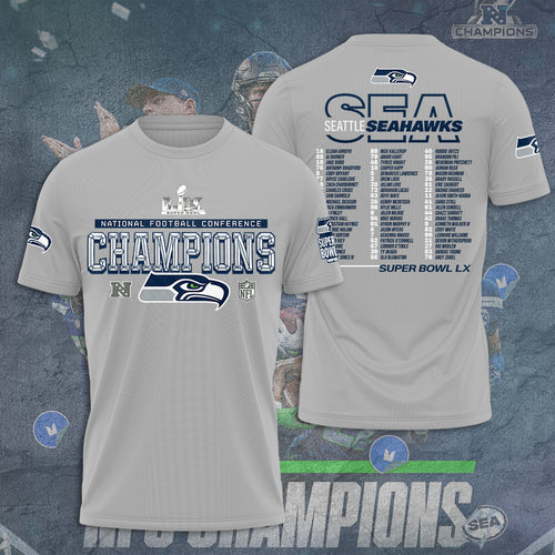 Seattle Seahawks 2025 NFC Champions 3D Apparel – TANTN20653