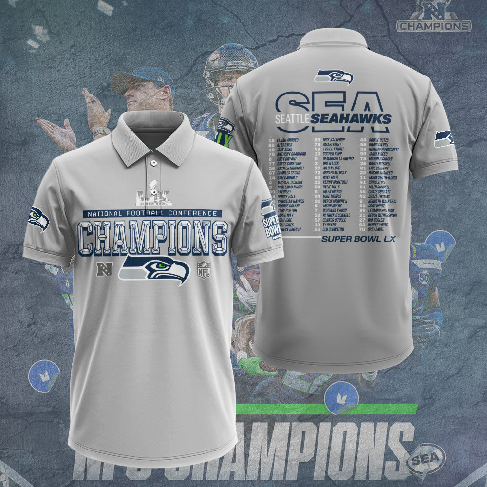 Seattle Seahawks 2025 NFC Champions 3D Apparel – TANTN20653