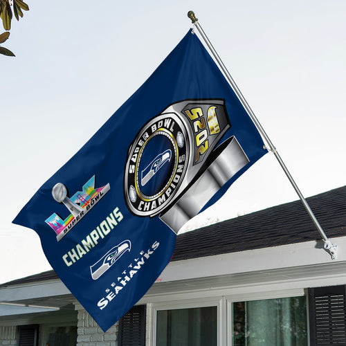 Seattle Seahawks 2025 Super Bowl LX Champions 3D Double-side House Flag – TMTHU3869