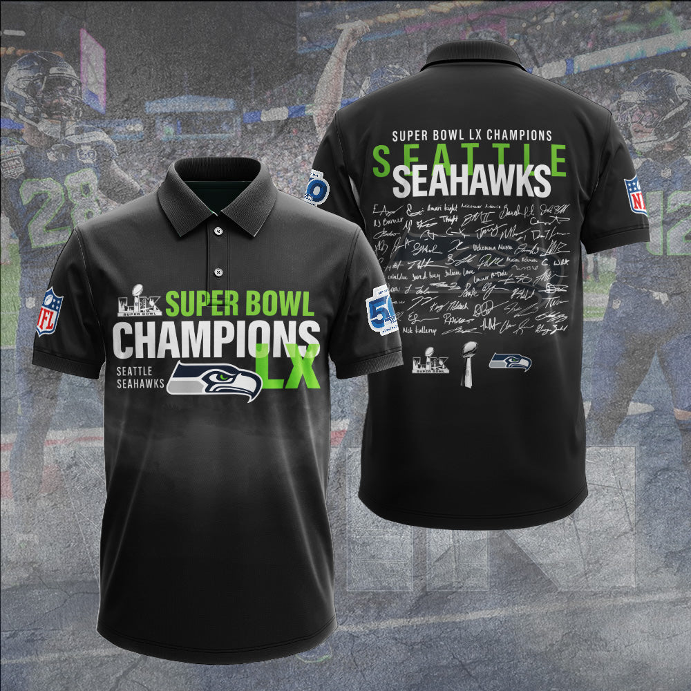 Seattle Seahawks 2025 Super Bowl LX Champions 3D Apparel – GNE5039