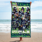 Seattle Seahawks 2025 Super Bowl LX Champions Rectangle Beach Towel – HOATT16168