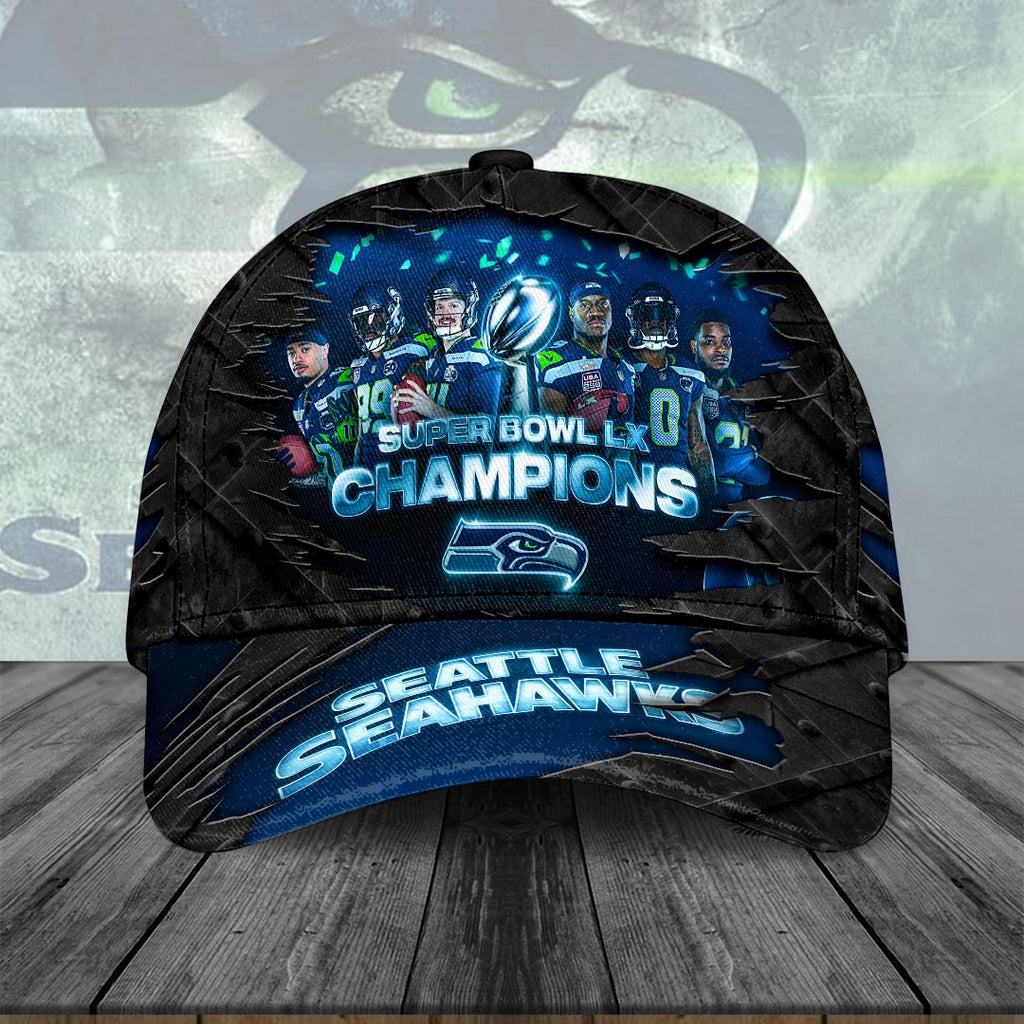 Seattle Seahawks 2025 Super Bowl LX Champions Classic Cap – HOATT16173