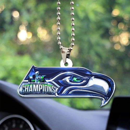 Seattle Seahawks 2025 Super Bowl LX Champions Custom shape 2-sided Acrylic Car Ornament – GNE5005