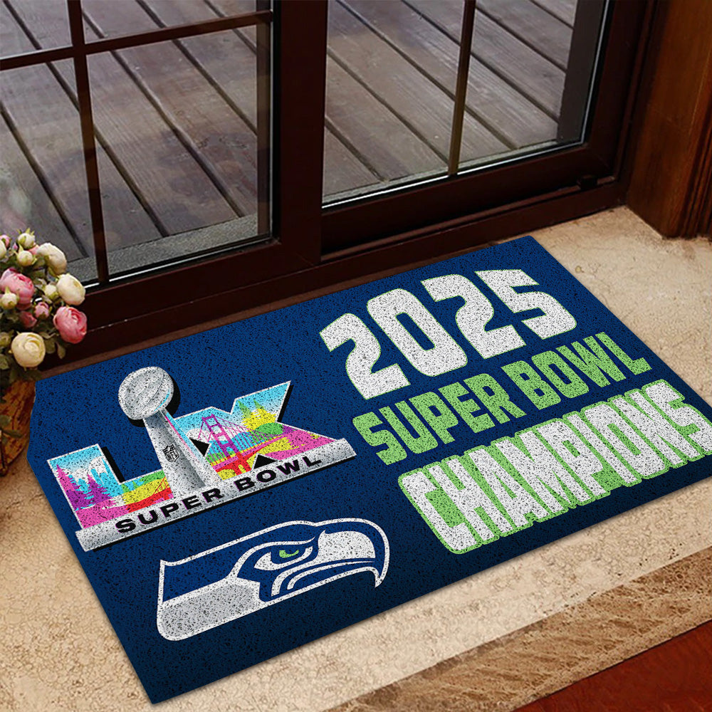 Seattle Seahawks 2025 Super Bowl LX Champions Custom Doormat – TMTHU3872