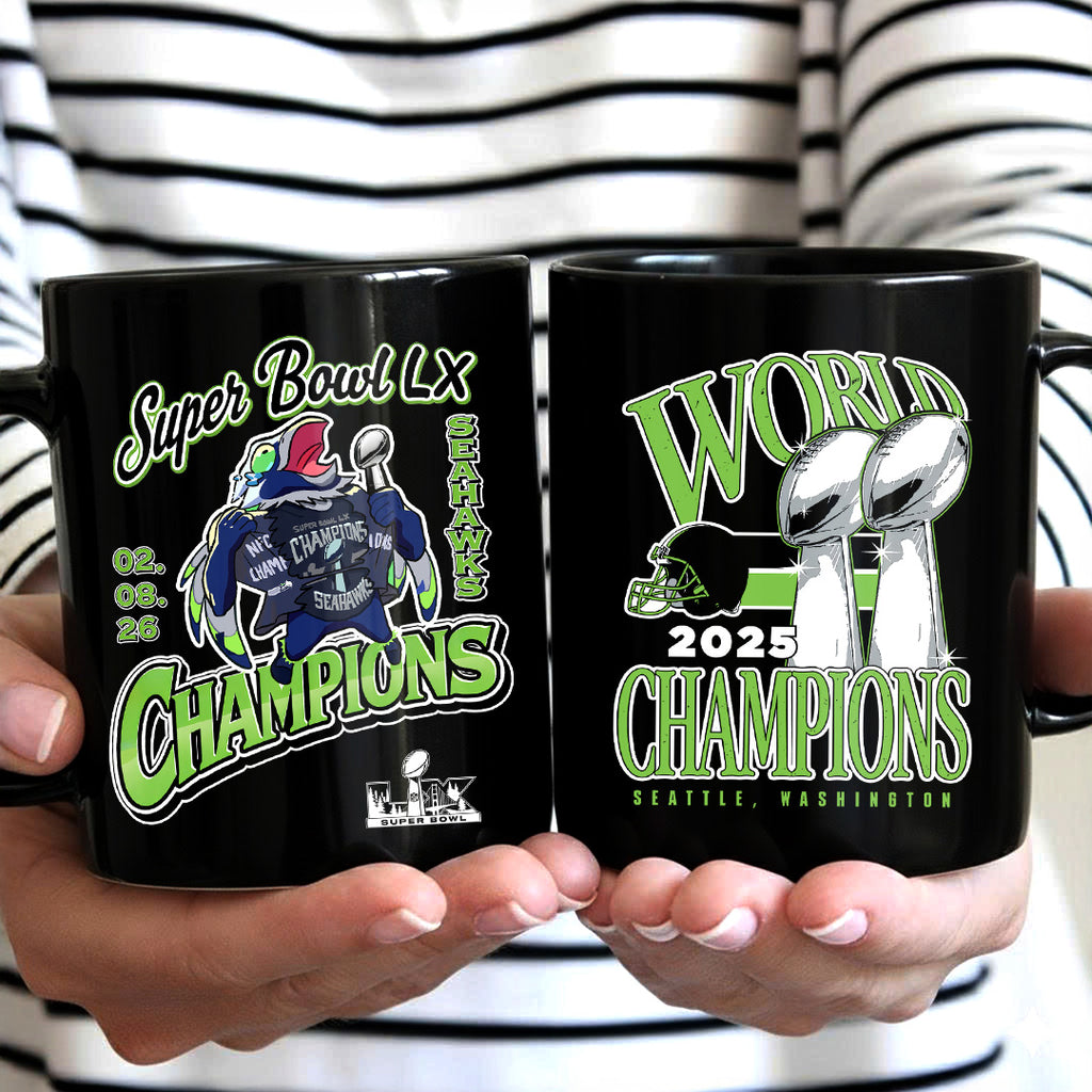 Seattle Seahawks 2025 Super Bowl LX Champions Ceramic Mug – GNE5342