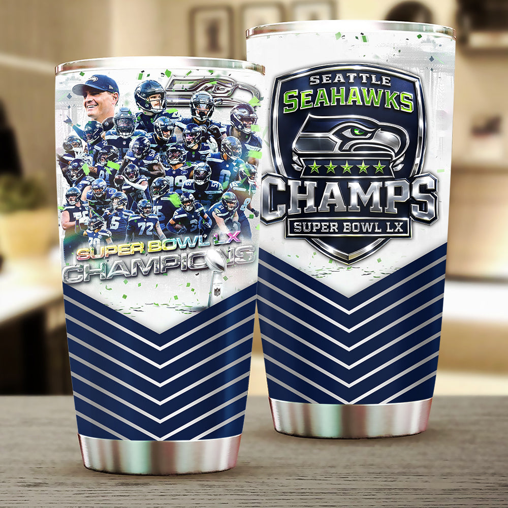Seattle Seahawks 2025 Super Bowl LX Champions Tumbler Cup – TMTHU3881