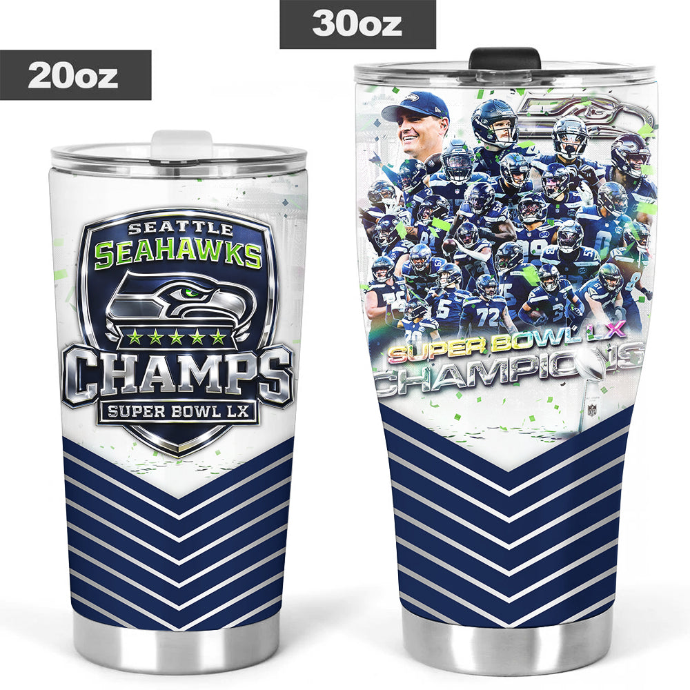 Seattle Seahawks 2025 Super Bowl LX Champions Tumbler Cup – TMTHU3881