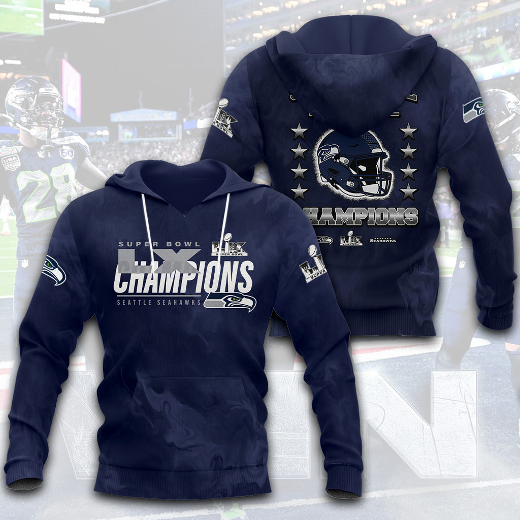 Seattle Seahawks 2025 Super Bowl LX Champions 3D Apparel – TANTN21013