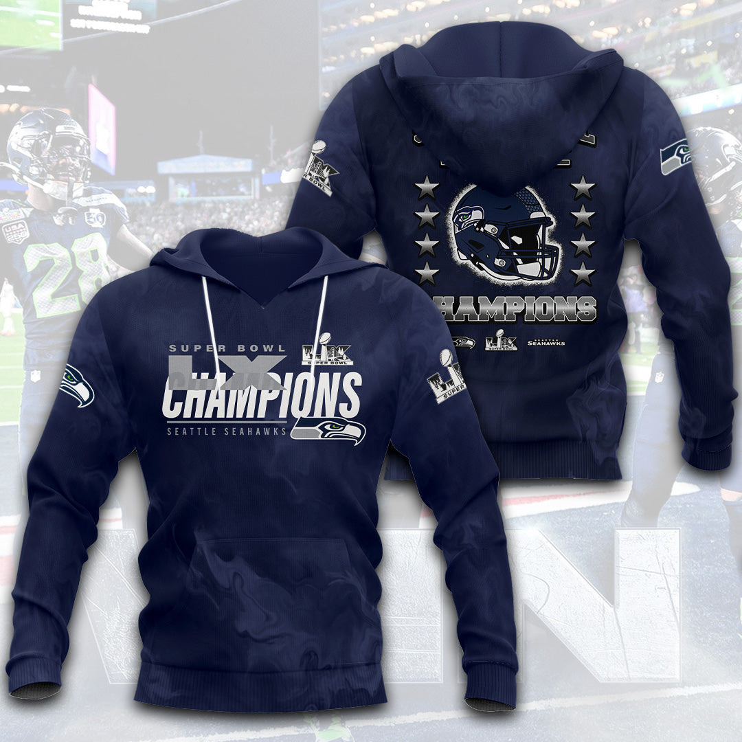 Seattle Seahawks 2025 Super Bowl LX Champions 3D Apparel – TANTN21013