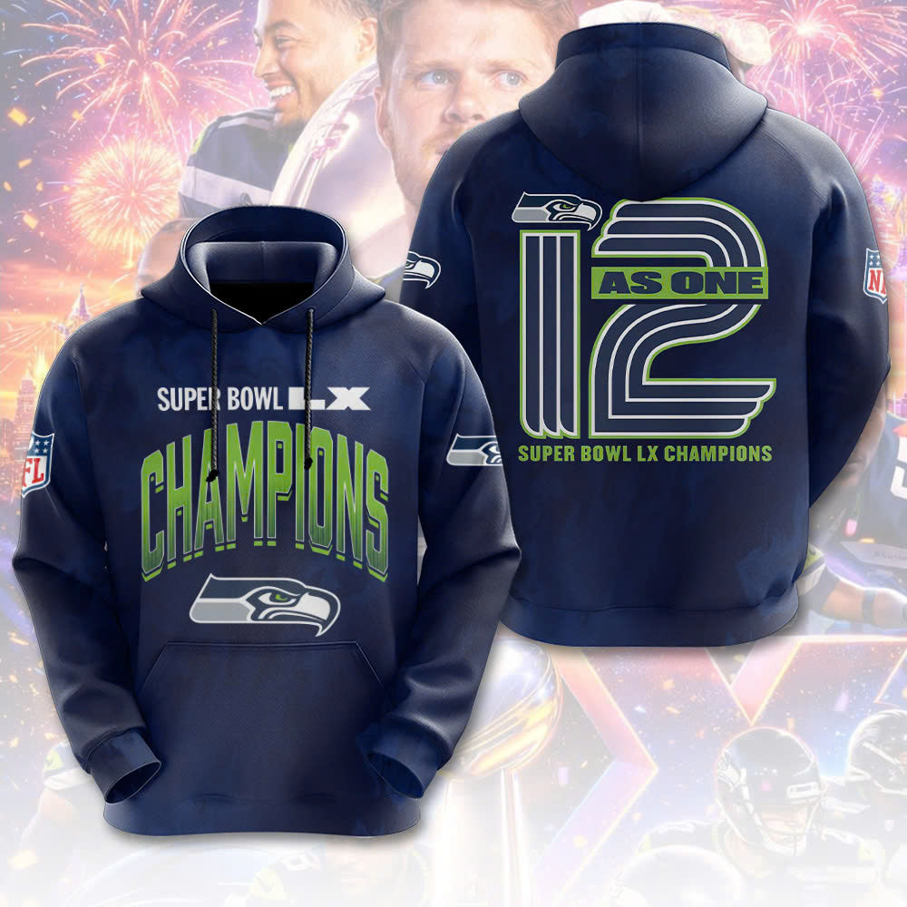 Seattle Seahawks Super Bowl LX Champions 3D Apparel – MAITM14771