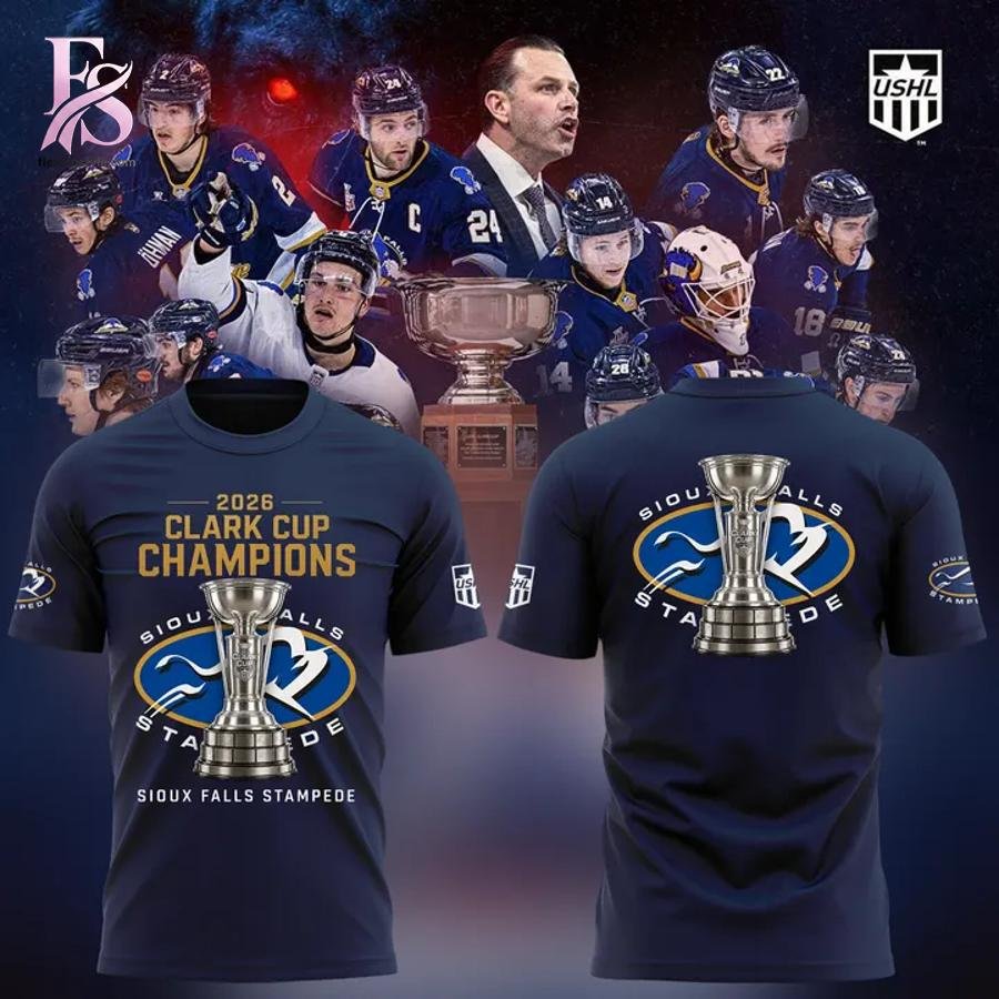 Sioux Falls Stampede 2026 Clark Cup Champions T-Shirt