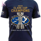 Sioux Falls Stampede 2026 Clark Cup Champions T-Shirt