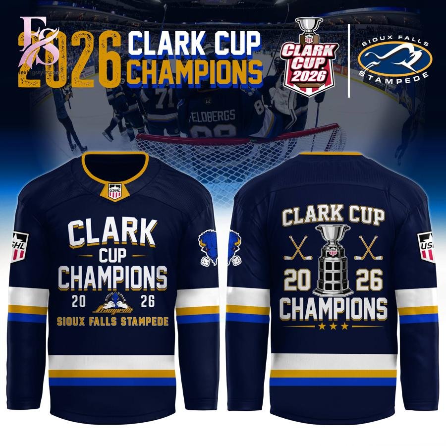 Sioux Falls Stampede 2026 USHL Clark Cup Champions Jersey