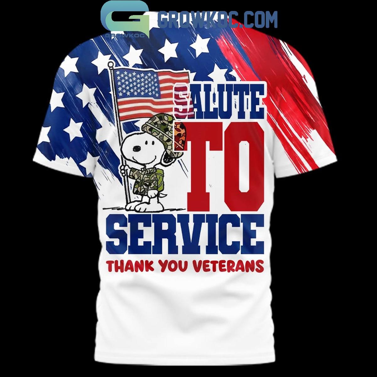 Snoopy Peanuts Salute To Service Thank You Veterans Shirt