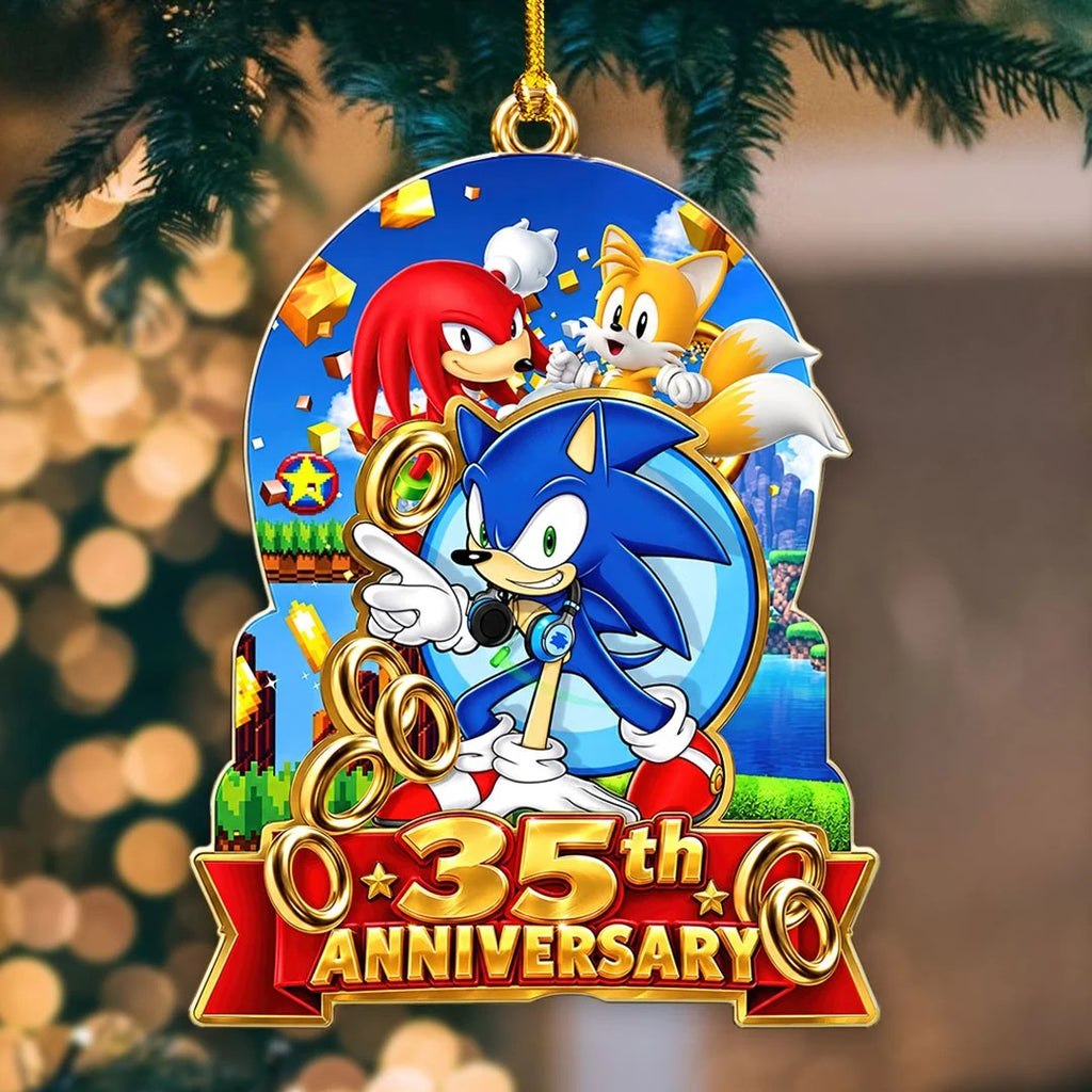 Sonic the Hedgehog 35th Anniversary Custom Shape 2-side Printed Acrylic Ornament – HOATT26854