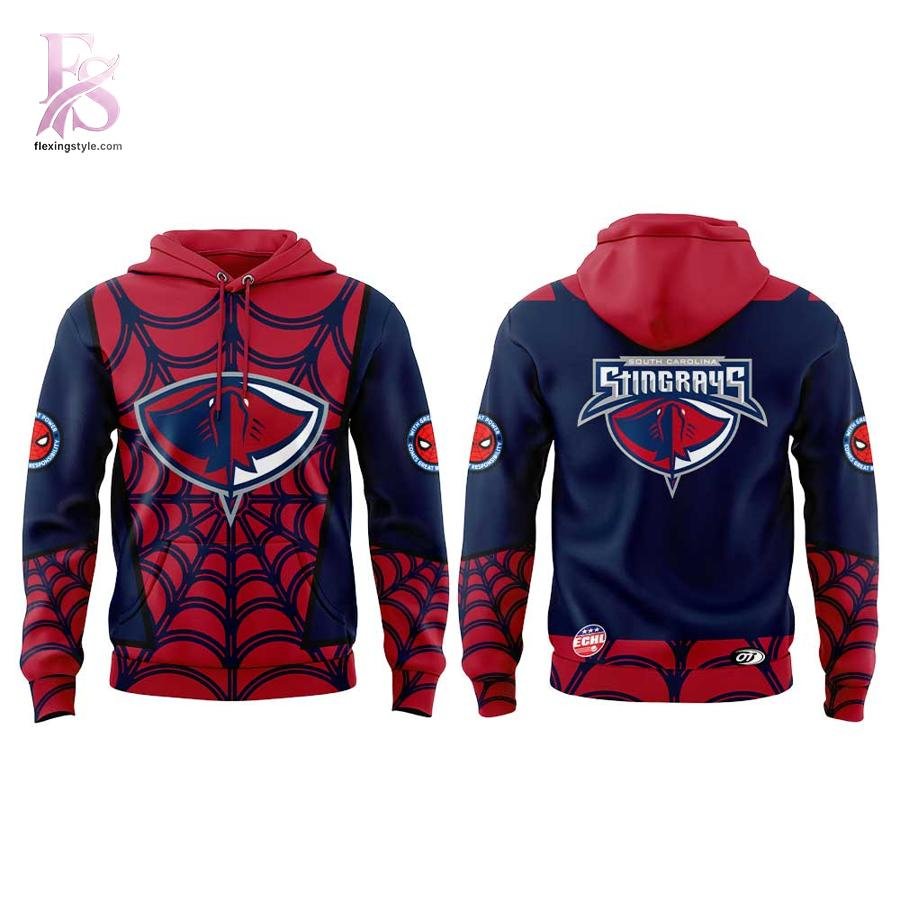 South Carolina Stingrays Our Marvel Super Hero Day Spider Hoodie