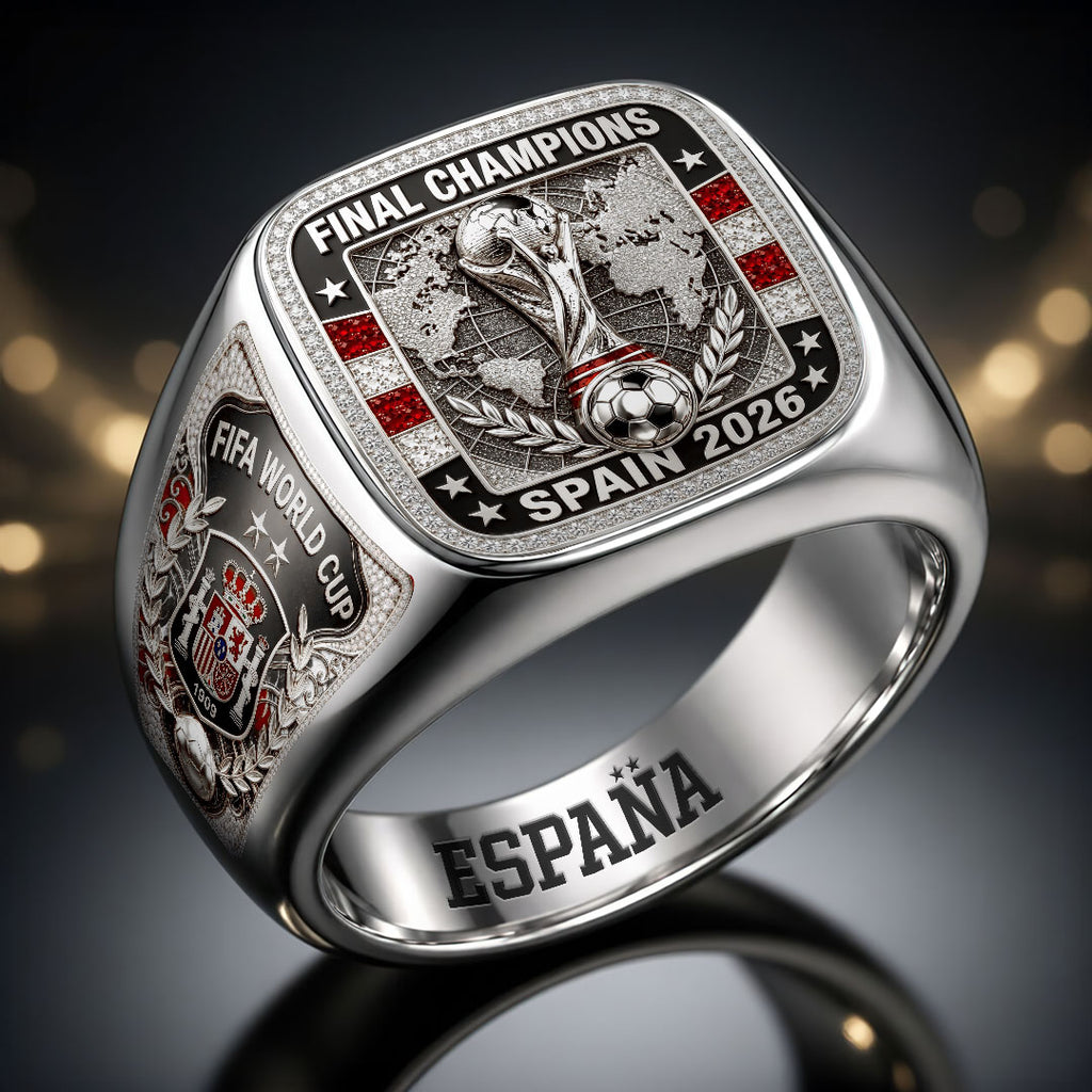 Spain National Team 2026 FIFA World Cup Champions 3D Engraved Ring – HOATT19772