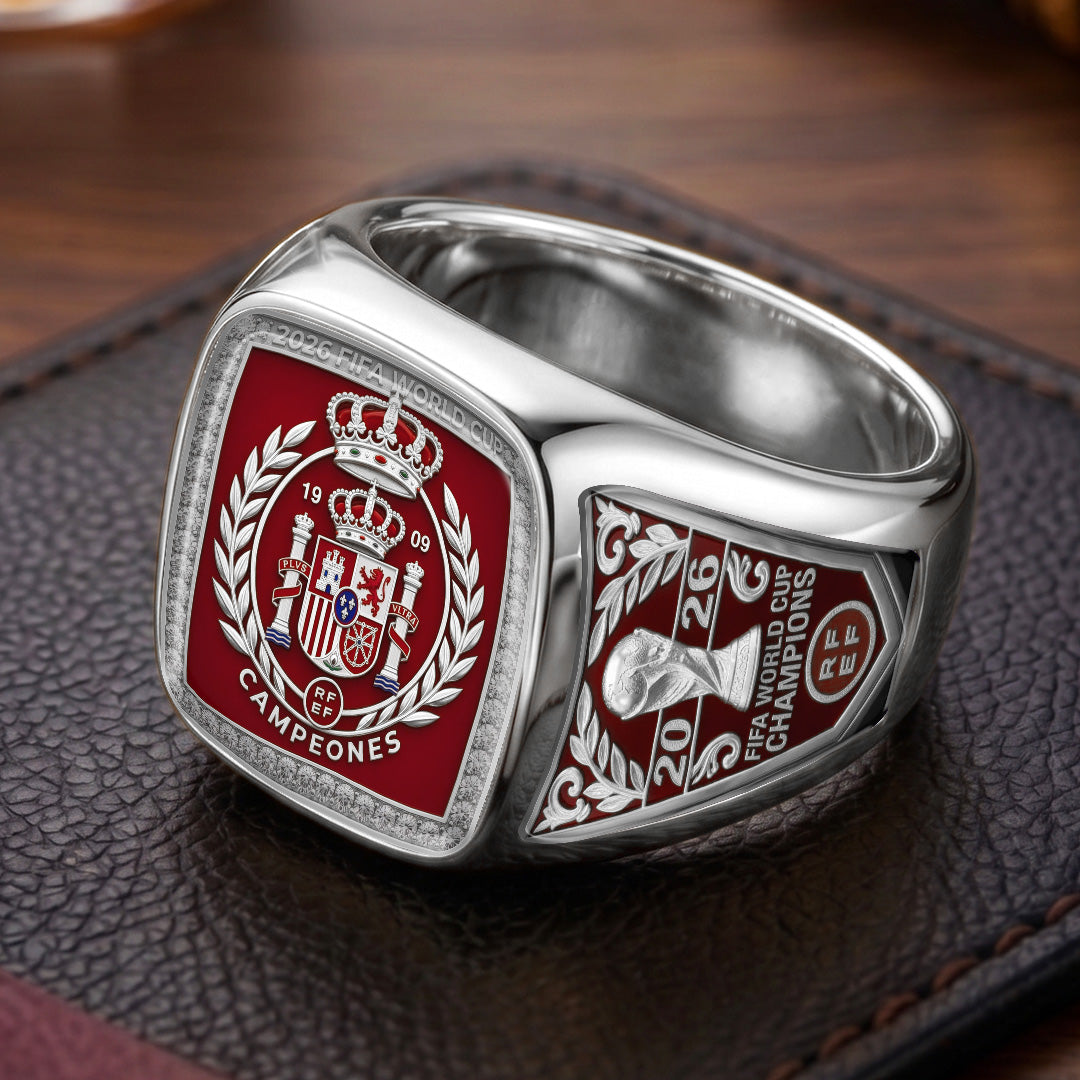 Spain National Team 2026 FIFA World Cup Champions 3D Engraved Ring – TMTHU7739