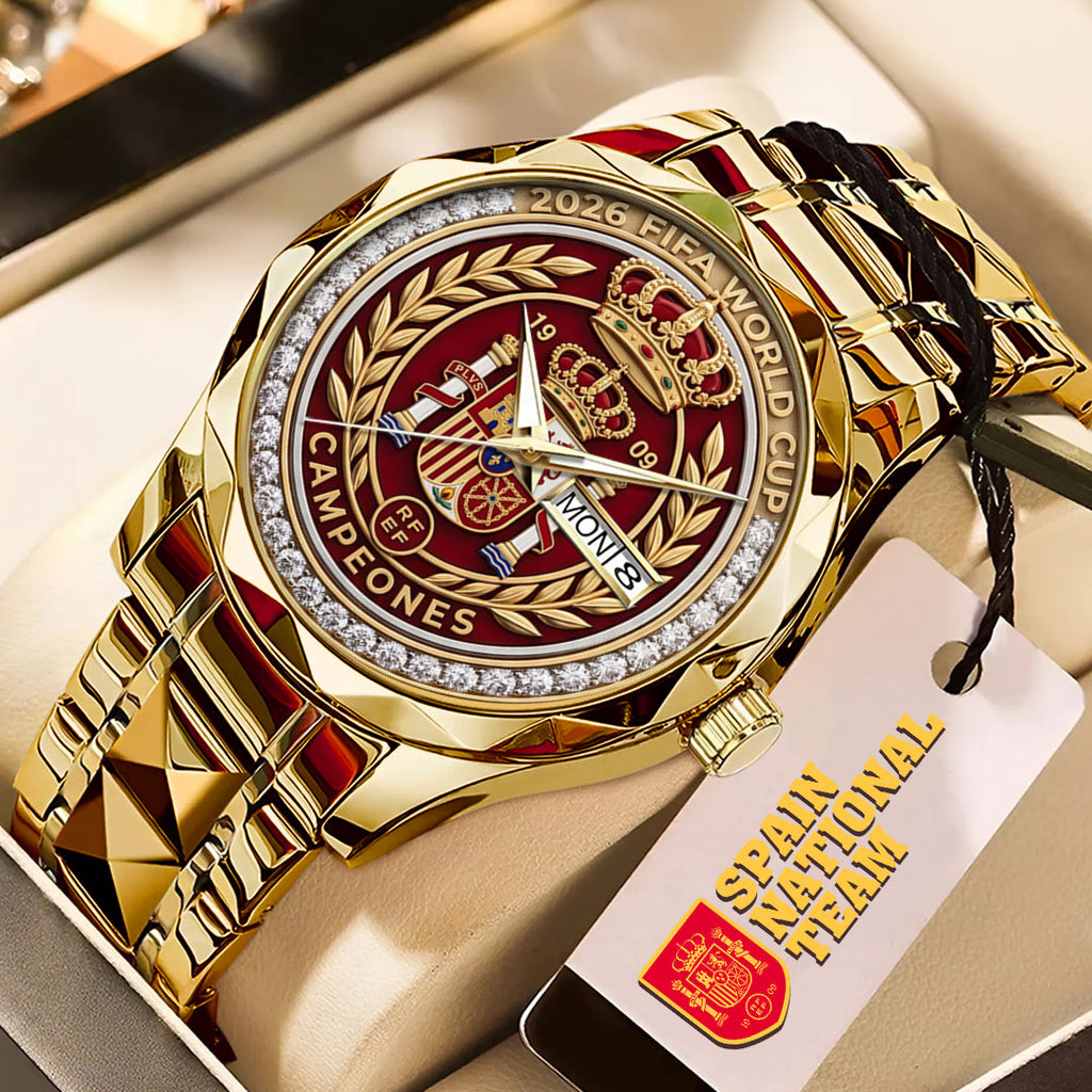 Spain National Team 2026 FIFA World Cup Champions Alloy Luxury Quartz Watch – TMTHU7885