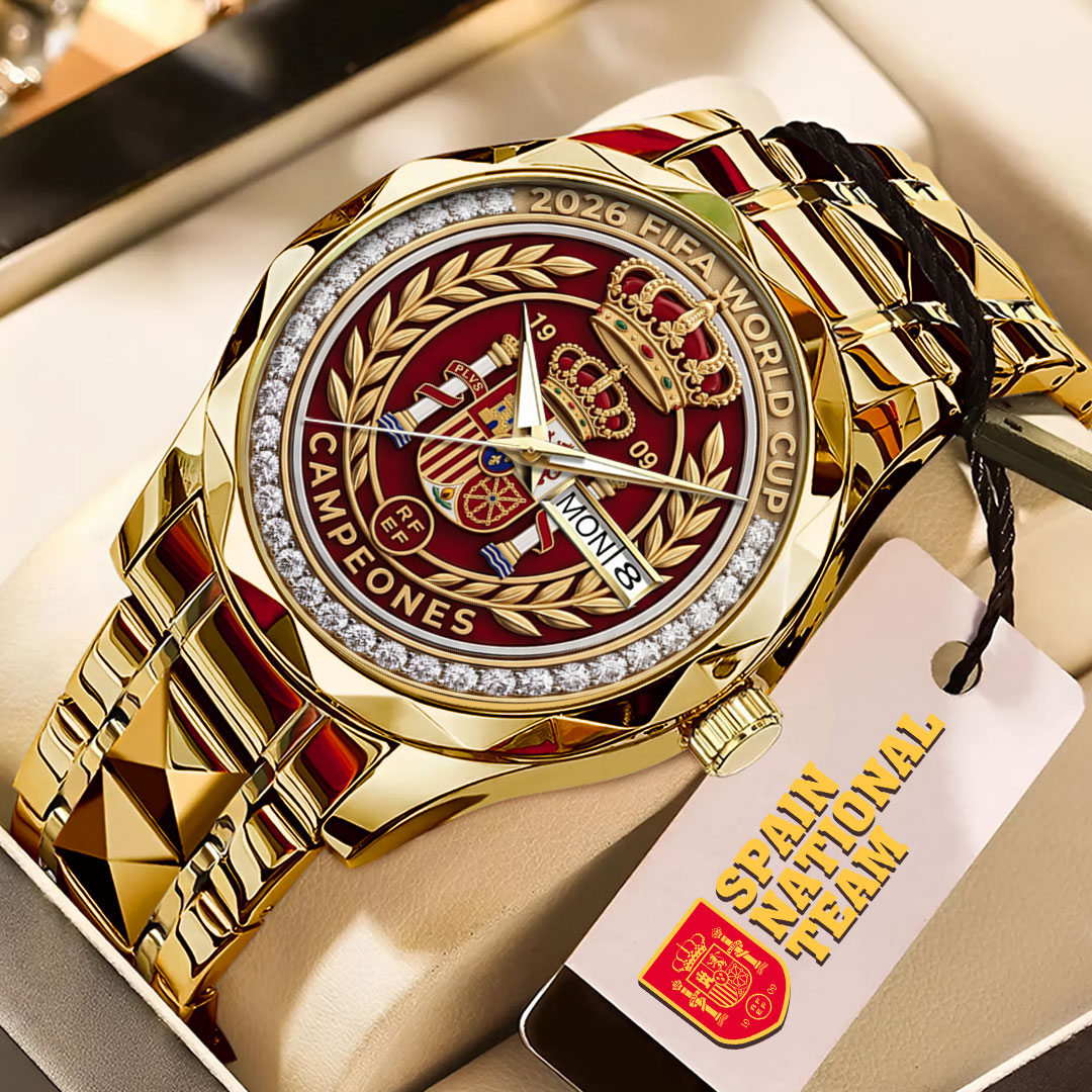 Spain National Team 2026 FIFA World Cup Champions Alloy Luxury Quartz Watch – TMTHU7885