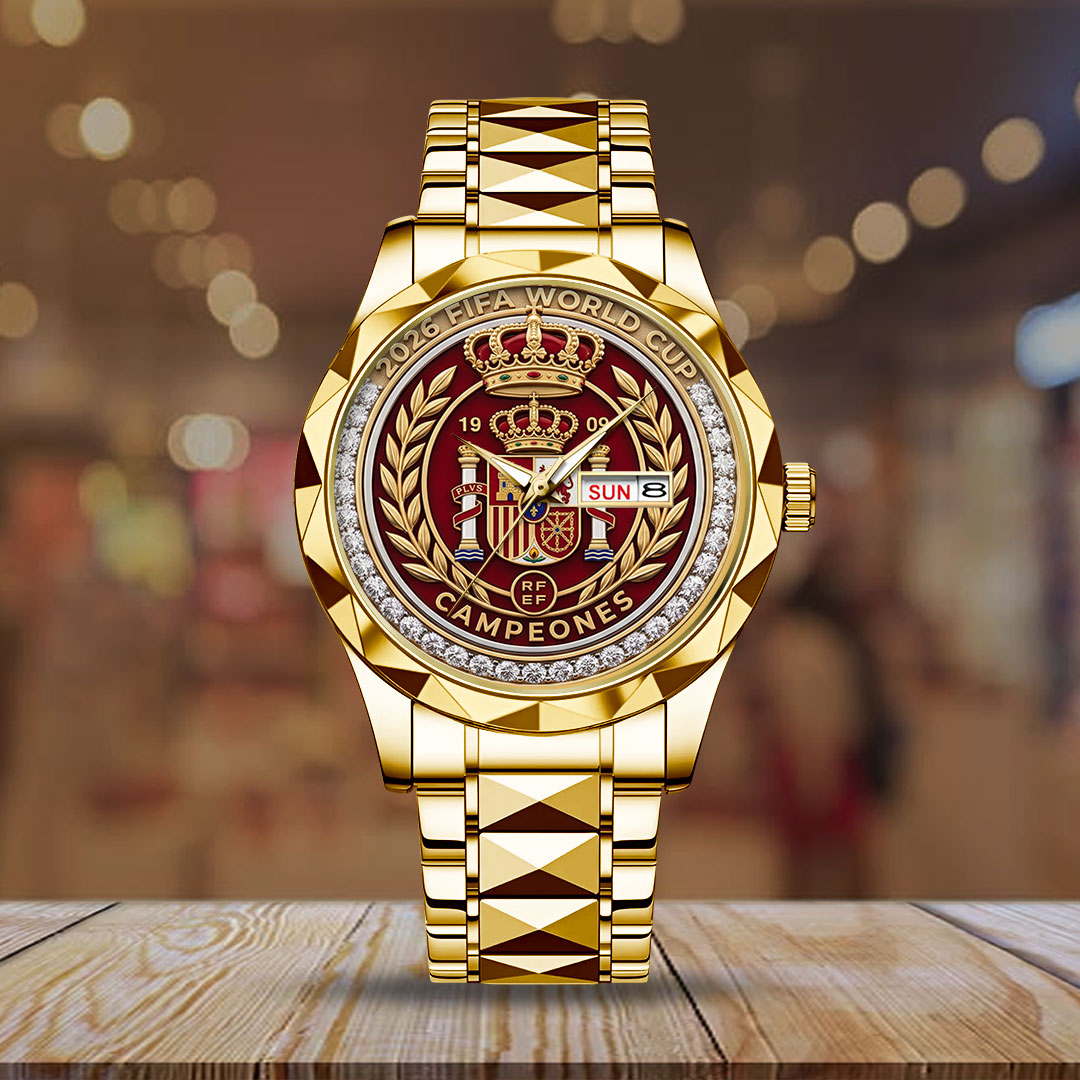 Spain National Team 2026 FIFA World Cup Champions Alloy Luxury Quartz Watch – TMTHU7885