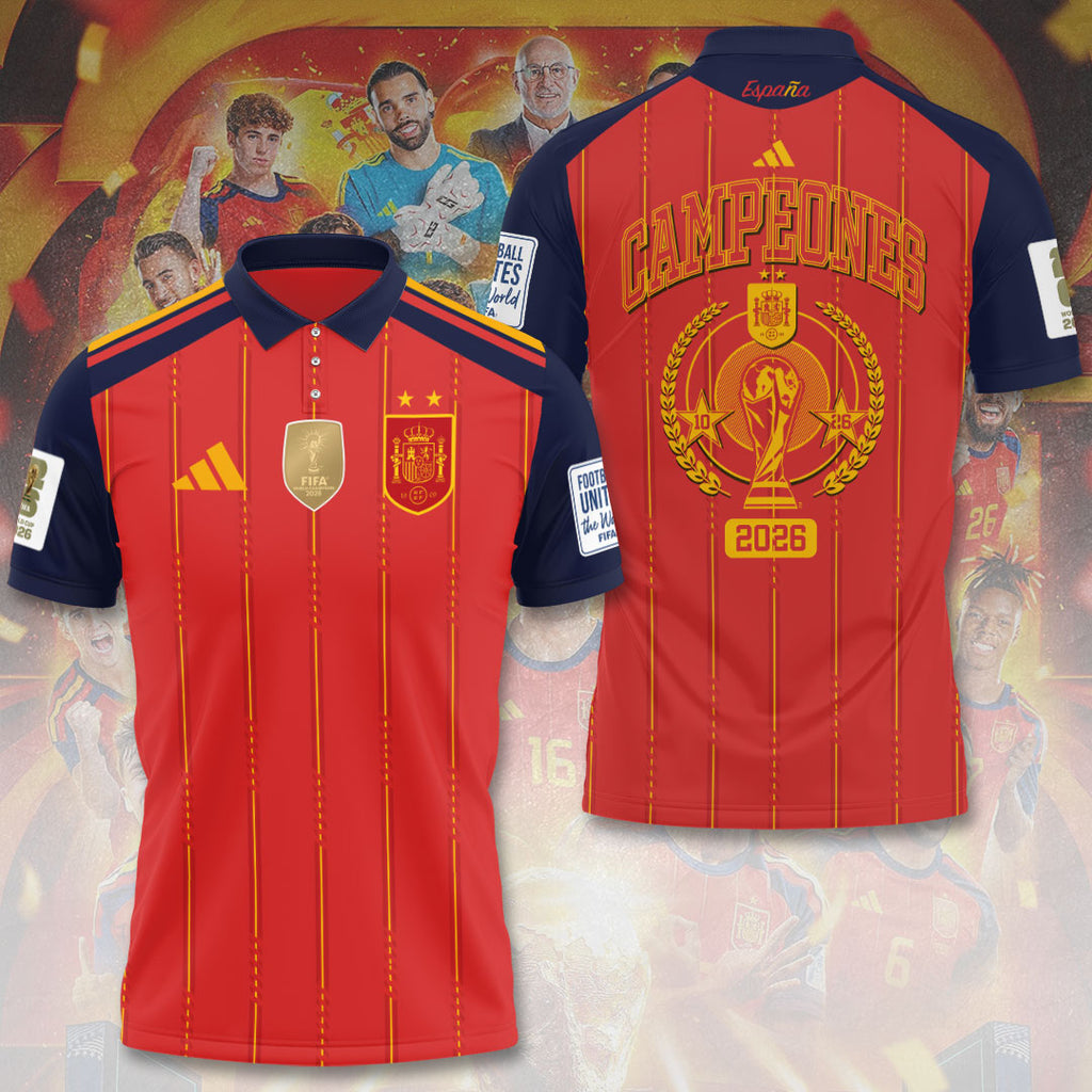 Spain National Team 2026 FIFA World Cup Champions 3D Apparel – TANTN24389