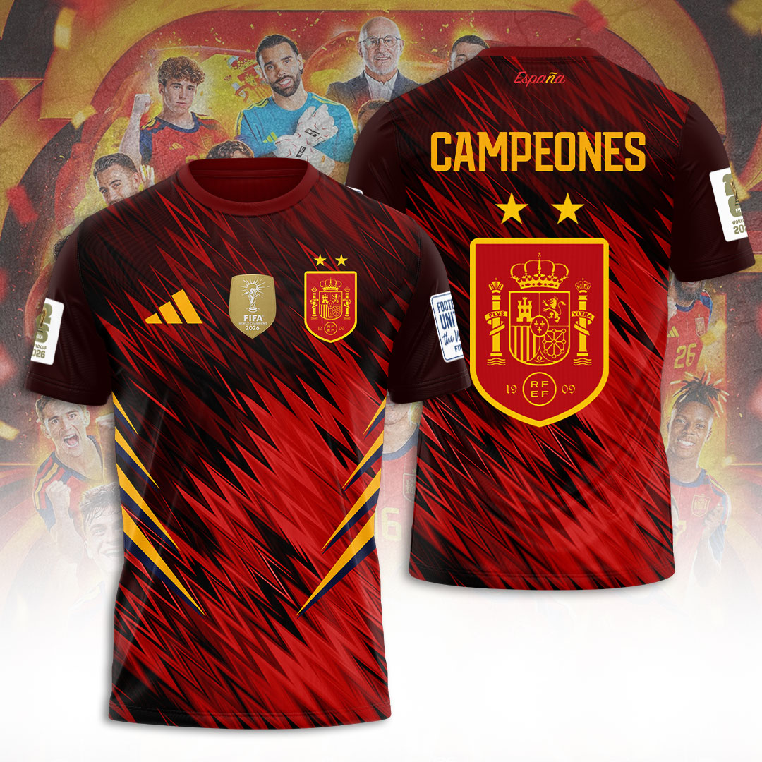 Spain National Team 2026 FIFA World Cup Champions 3D Apparel – TANTN24427