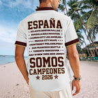 Spain National Team 2026 FIFA World Cup Champions Short Sleeve Button-Down Shirt – TMTHU7717